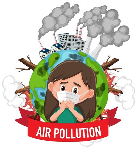 Vector poster design for stop pollution ... | Premium Vector #Freepik #vector #kids-nature #environmental-pollution #pollution #little Girl Wearing Mask, Air Pollution Project, Stop Pollution, Vector Poster Design, Air Pollution Poster, Science Project Models, Pencemaran Udara, Earth Day Drawing, Best Powerpoint Presentations