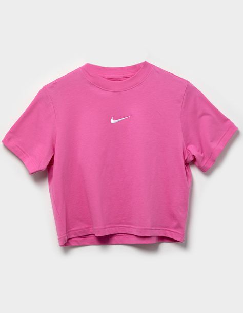 Nike Essentials Boxy Tee. Nike Swoosh Logo Embroidered On Center Chest. Ribbed Crew Neckline. Short Sleeve. Loose And Boxy Fit. 100% Cotton. Machine Wash. Imported. | Nike Essentials Girls Boxy Tee Target Art Class Clothes, Cute Shirts For Middle School, Cute Shirts Oversized, Cute Tops For Middle School, Preppy Nike Outfit, Cute Outfits For School Fourth Grade, Athletic T Shirts, Cute Summer Jackets, Preppy Summer Shirts