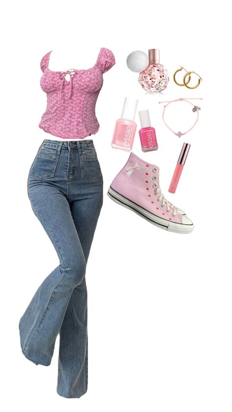 Y2k Birthday Outfits Pink, Barbie Pink Outfits Aesthetic, Early 2000s Girly Outfits, Pink Ideas Outfits, Pink Girly Outfits Y2k, Pink 2000s Aesthetic Outfits, Pink Outfit Ideas For School, Early 2000s Pink Outfit, 2000 Pink Outfit