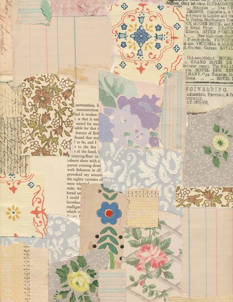 Patchwork, Patchwork Aesthetic, Patchwork Collage, Hexagon Patchwork, Antique Wallpaper, Vintage Papers, Collage Background, Collage Vintage, Vintage Collage