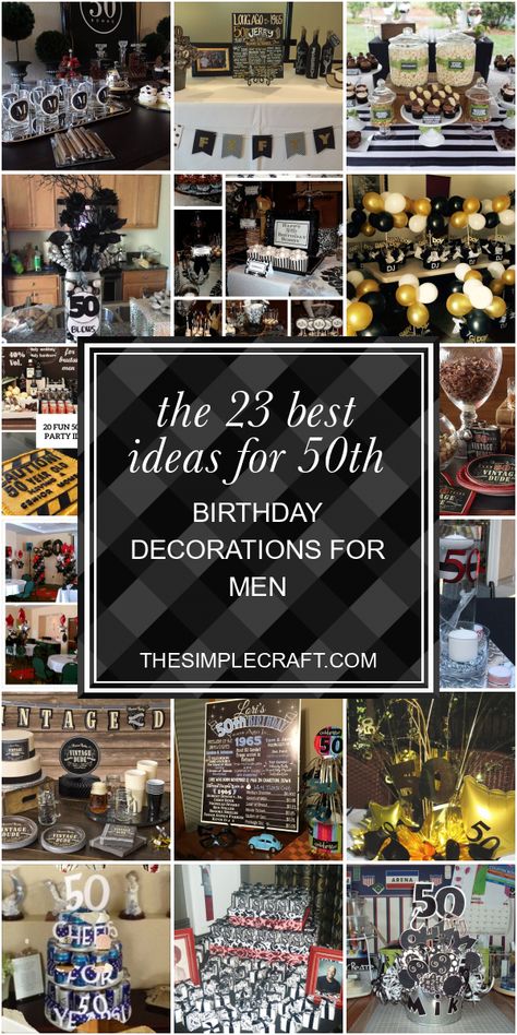 50th Birthday Decorations for Men Lovely Masculine Male Birthday Decor Black White Silver for A 50th Decoration Ideas For Men, 60th Birthday Party Centerpieces For Men, 60th Centerpiece Ideas For Men, Decorating Ideas For 50th Birthday Party, Mens 50th Bday Party Ideas, Decorating For 50th Birthday Party, Centerpieces For Party For Men Guys, Men 50th Birthday Decorations, Party Decoration Ideas For Men Birthday