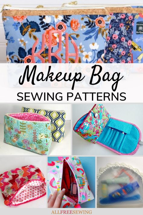 Sewing Make Up Bag, Toiletry Bag Pattern Free, Makeup Bag Patterns, Toiletry Bag Diy, Sewing Makeup Bag, Small Bag Pattern, Toiletry Bag Pattern, Makeup Bag Tutorials, Cosmetic Bags Diy