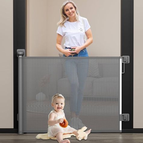 Amazon.com: Babepai Baby Gate for Stairs 𝐍𝐨 𝐃𝐫𝐢𝐥𝐥, Punch Free Retractable Baby Gates Extends to 54" Wide 34" Tall, Reractable Dog Gate for Doorways, Stair Gate for Outdoor, Indoor, Hallways, Deck, Porch : Baby Baby Gate Stairs, Gate For Stairs, Retractable Baby Gate, Baby Gate For Stairs, Retractable Gate, Stair Gate, Deck Porch, Baby Gates, Baby Gate