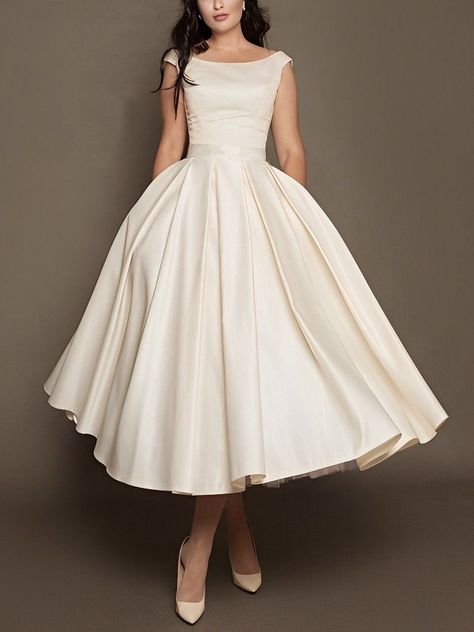 [AffiliateLink] Come To Stylewe To Buy Wedding Guest Dresses At A Discounted Price, Spu: 11Kwe278a27, Color: As Picture, Elasticity:No Elasticity, Dresses Length:Midi. #formalweddingguestdress 1950 Wedding Dress, Midi Wedding Guest Dress, Wedding Dresses 50s, Formal Wedding Guest Dress, Midi Wedding Dress, Dress Sleeve Length, Tea Length Wedding Dress, Cap Dress, Tea Length Dresses