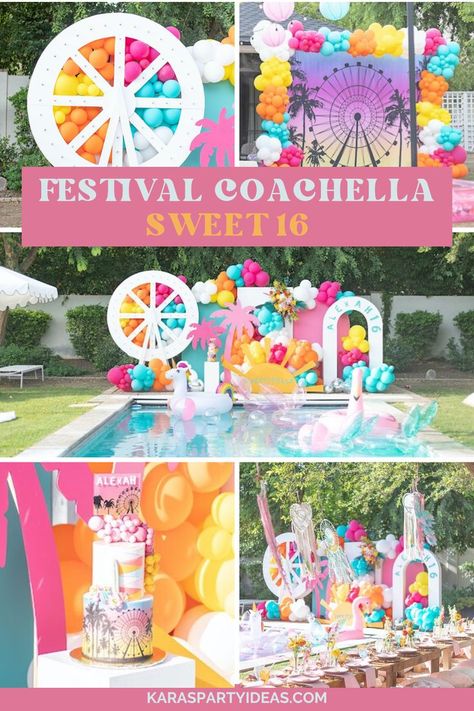 Coachella Decor, Cochella Theme Party, Coachella Party Theme, Coachella Birthday Party, Coachella Party Ideas, Coachella Theme Party, Coachella Theme, Coachella Birthday, Festival Themed Party