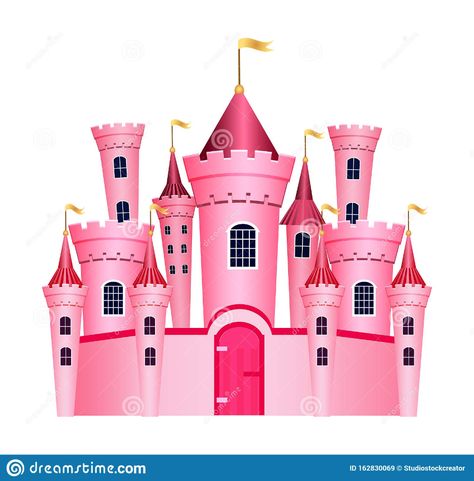 Cute Princess Castle Isolated on White Background. Vector Illustration. Stock Vector - Illustration of children, classic: 162830069 Disney Castle Cake Topper, Animated Christmas Movies, Disney Castle Cake, Barbie Castle, Barbie Png, Disney Princess Cake Topper, Castle Cake Topper, Castle Coloring Page, Disney Png