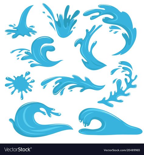 Water Splash Vector, Water Drop Drawing, Water Illustration, Water Splash, Scene Creator, Alphabet Illustration, Water Drops, Free Vector Art, Blue Water