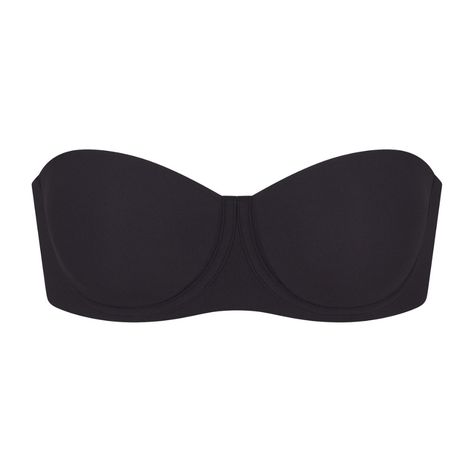 Skims Fits Everybody Strapless Bra Color: Onyx Size: 34d Strapless Style Bra, Molded Lightly Lined Cups, Silicone Tape Along Neckline And Wing To Help Stay In Place, Removable Adjustable Straps That Can Be Worn Multiple Ways, Hidden Cushion Underwire That Is Comfortable And Does Not Dig, 2 Ply Wing, Hook And Eye Back Closure 76% Polyamide / 24% Elastane Machine Wash Cold, Non Chlorine Bleach, Cool Iron, Do Not Dry Clean Imported Seamless Strapless Bra, Silicone Tape, Long Slip Dress, Bra Hacks, Black Tube, Sheer Bra, Bra Cup Sizes, Cotton Bras, Bandeau Bra