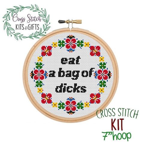Adult Cross Stitch, Cross Stitch For Beginners, Feminist Embroidery, Wreath Cross Stitch, Birthday Embroidery, Wreath Cross, Cross Stitch Beginner, Printed Magnets, Subversive Cross Stitch