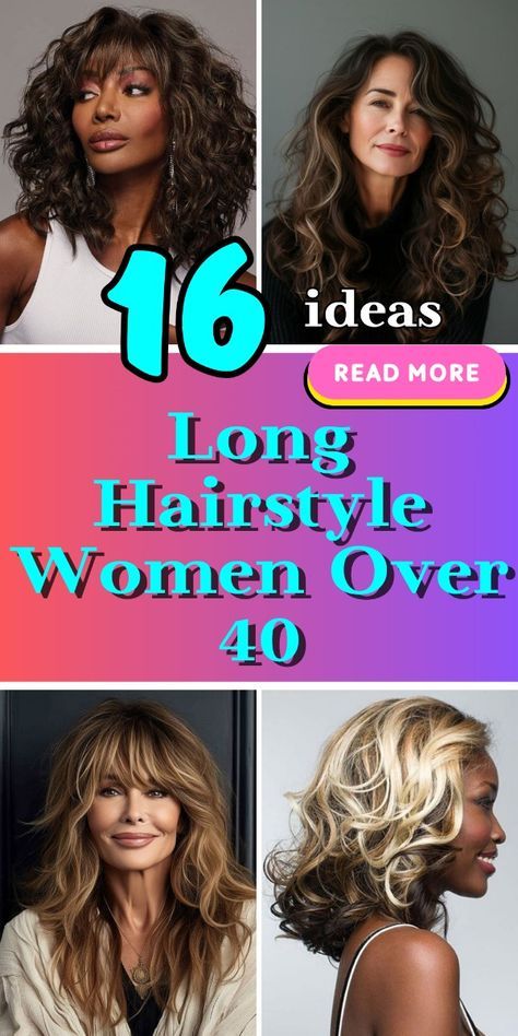 Explore long hairstyle women over 40 that redefine ageless beauty. These looks and style ideas offer a fresh take on year old womens hair fashion. Whether you prefer natural curls or bold highlights, discover how to keep your hair on-trend in 2024 Big Hair Ideas, Hair 40 Year Old Woman, Hair Styles For 40+ Women, Haircuts For 40 Year Old Women, Hair Over 40 Look Younger, Long Hairstyle Women, Trendy Long Haircut, 40 Year Old Hairstyles, Bold Highlights