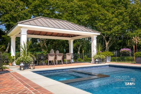 Backyard Pavilion, 12x20 Backyard Pavilion Pool Pavilion Ideas, Pavillion Backyard, Pool Gazebo, Timber Frame Pavilion, Pool Pavilion, Backyard Getaway, Pool House Plans, Outdoor Pavilion, Pavilion Design