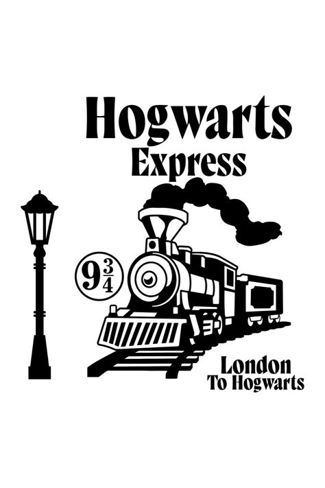 Harry Potter Hogwarts Express SVG | Harry Potter Siluetas | Clip Art | Vector Art | Ticket Harry Potter Clipart Black And White, Harry Potter Train Drawing, Harry Potter Vector Art, Dobby Svg, Harry Potter Stencils, Hogwarts Svg, Harry Potter Clip Art, Harry Potter Silhouette, Harry Potter Wallpaper Backgrounds