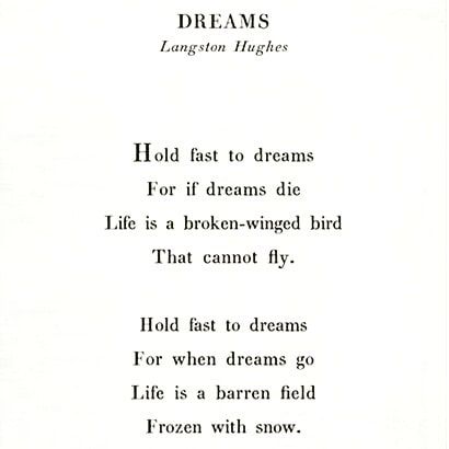 Inspirational words🌿✌🏻&💕   Reposting @frankarcadio: Langston Hughes - Dreams Deferred  #langstonhughes #dreamsdeferred #dreams #dream #deferred #poem #poems #poetry #writing #writers #writer #write #quotes #quote #inspiration #inspirationalquotes #blackhistory #blackhistoryfacts #blackhistory365 Dreams Langston Hughes, Dreamer Quotes Inspiration, Poems About Dreams, Doterra Supplements, English Love Poems, Langston Hughes Quotes, Langston Hughes Poetry, Langston Hughes Poems, Black Poetry