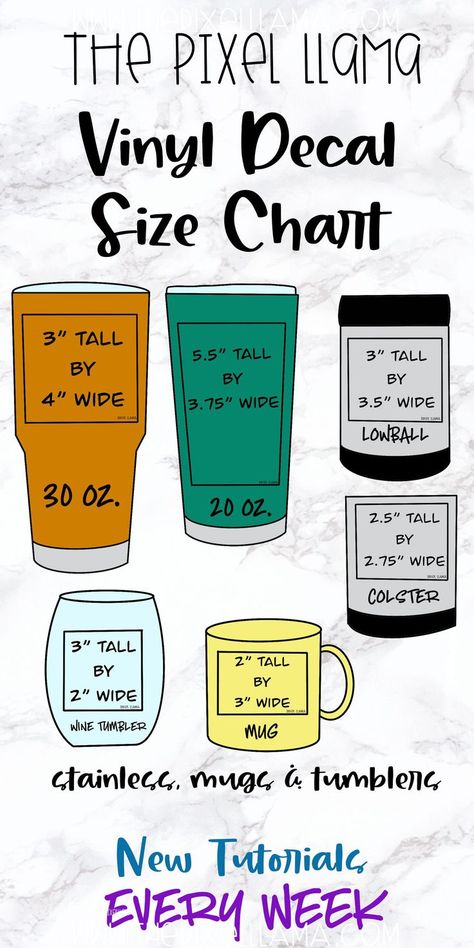 Vinyl Decal Size Chart, Decal Size Chart, Vinyle Cricut, Business Chart, Usa Wedding, Inkscape Tutorials, Sublimacion Ideas, Idee Cricut, Cricut Supplies