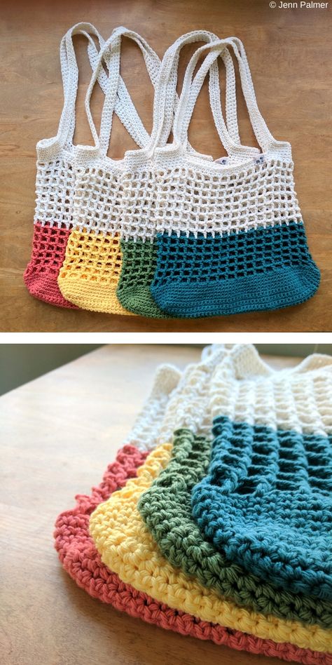 Market Bag Crochet, Tote Crochet, Crochet Unique, Crocheted Bags, Crochet Market, Bag Pattern Free, Haken Baby, Crochet Market Bag, Crochet Bags Purses