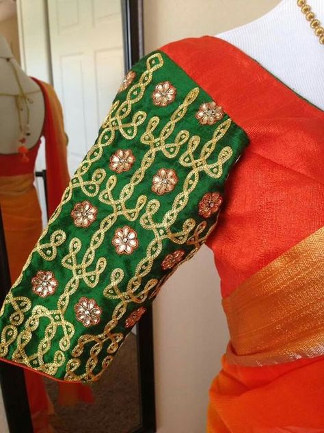 55 Latest Maggam Work Blouse Designs that will inspire you - Wedandbeyond Latest Maggam Work Blouse Designs, Latest Maggam Work Blouse, Latest Maggam Work, Mirror Work Saree Blouse, Latest Maggam Work Blouses, Chikku Kolam, Work Blouse Designs, Maggam Work Blouse, Kolam Design