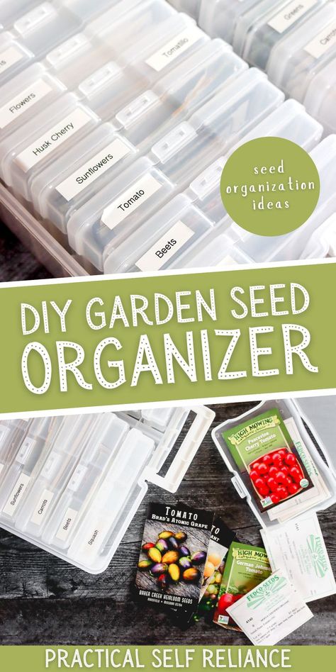 a DIY garden seed organizer for garden seed packet storage Organizer Ideas Diy, Seed Organization, Seed Organizer, Storing Seeds, Organize Seeds, Diy Seed Packets, Diy Gardening Ideas, Garden Seeds Packets, Vegetable Seeds Packets