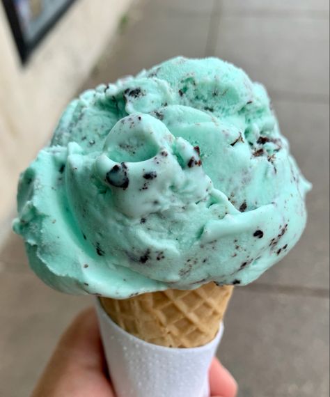 Essen, Mint Chocolate Chip Ice Cream Sundae, Mint Chocolate Chip Ice Cream Aesthetic, Mint Chocolate Aesthetic, Mint Choco Ice Cream, Ice Cream Mint Chocolate Chip, Mint Food, Mint Choco, Mint Chocolate Ice Cream