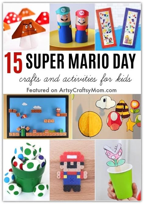 Super Mario Bros Craft Ideas, Mario Brothers Crafts, Mario Activities, Super Mario Crafts, Library Party, Mario Party Games, Mario Und Luigi, Mario Day, 2024 Classroom