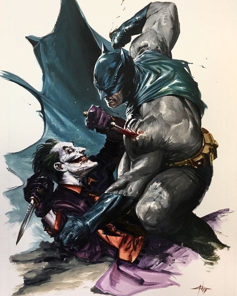 Joker Kunst, Art Du Joker, Batman Canvas Art, Art Dc Comics, Batman Painting, Batman Canvas, Batman Vs Joker, Batman Tattoo, Joker Batman