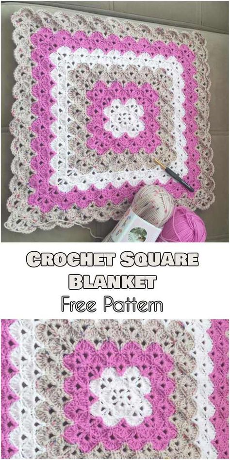 Afghan Patterns, Pola Kotak, Granny Square Haken, Crochet Square Blanket, Skirt Diy, Crochet Baby Blanket Free Pattern, Granny Square Blanket, Haken Baby, Crochet Patterns Free Blanket