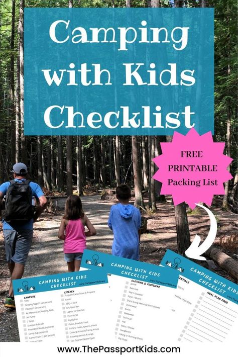 Pack For Camping, Packing List Kids, Camping Supply List, Camping Checklist Family, Camping Gear List, Printable Packing List, Kids Checklist, Camping With Toddlers, Travel Printables