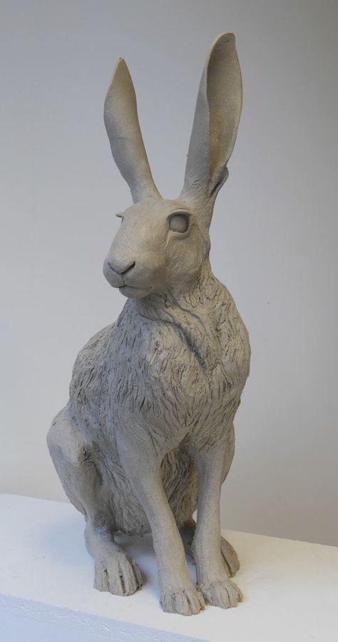 http://nickmackmansculpture.co.uk/blog/hare-sculpture Ceramic Hares Sculpture, Hare Sculpture Clay, Clay Rabbit Sculpture, Rabbit Sculpture Clay, Pottery Hare, Clay Rabbit, Hare Sculpture, Bunny Sculpture, Ceramic Rabbit