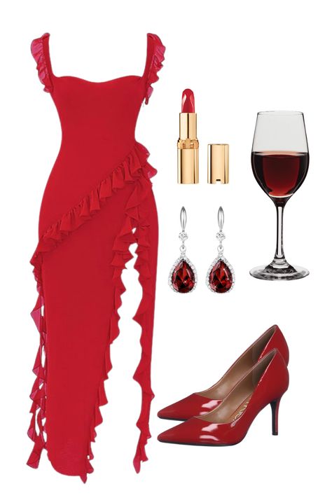 4 Valentine’s Day Red Outfit Ideas to Spice Up Your Look for a Romantic Celebration Valentines Day Outfits For Women Dresses, Red Classy Dress, Red Outfit Ideas, Valentine Outfits For Women, Valentine's Outfit, Cute Valentines Day Outfits, Romantic Colors, Romantic Outfit, Wear Red