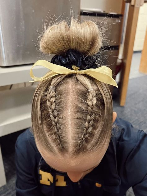 Gymnastics Meet Hair, Dance Competition Hair, 2023 Hair Trends, Braids Bun, Double Braids, Track Hairstyles, Slick Hair, Basketball Hairstyles, Basic Hairstyles