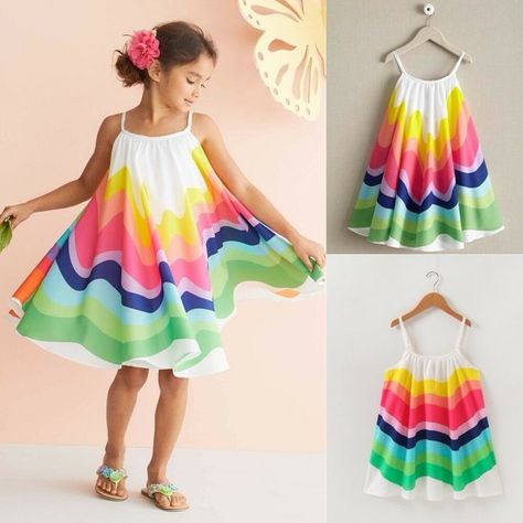 Sling Dresses, Bright Summer Dresses, Boho Toddler, Summer Dresses Knee Length, Colorful Summer Dresses, Beach Sundress, Sundress Summer, Girls Sundress, Toddler Summer