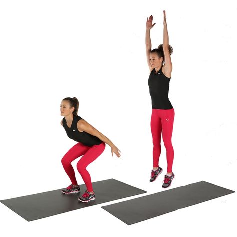 Jump Squats Body Weight Hiit Workout, Interval Training Workouts, Squat Workout, Plank Workout, Popsugar Fitness, Jump Squats, Jumping Jacks, Hiit Workout, Bodyweight Workout