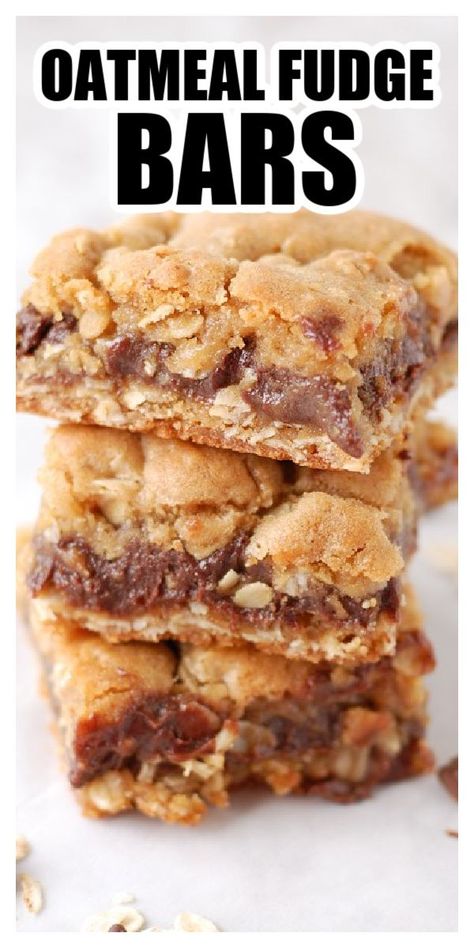 Eagle Brand Bars, Oatmeal Chocolate Fudge Bars, Oatmeal Squares Baked, Cocoa Powder Oatmeal Bars, Chocolate Cookies Bars, Fudge Bar Cake, Desserts With Quick Oats, Chocolate Oatmeal Cookie Bars, Sweetened Condensed Milk Recipes Desserts Cookie Bars