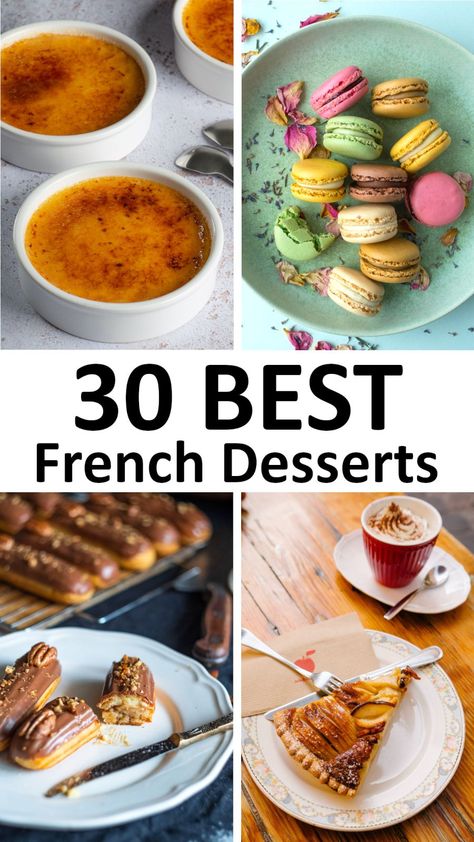 Country Club Desserts, French Deserts Easy, French Desserts Easy, Cookbook Inspiration, French Cuisine Recipes, French Deserts, French Cooking Recipes, Continental Food, Traditional French Desserts