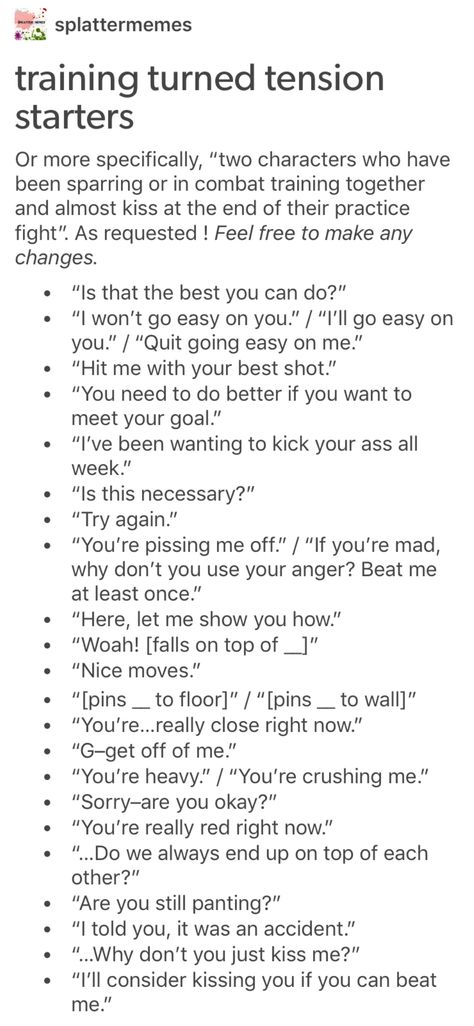 Tumblr Writing Prompts, Tumblr Writing, Funny Quotes Tumblr, Writing Promts, Combat Training, Writing Dialogue Prompts, Quotes Tumblr, Writing Promps, Writing Inspiration Prompts