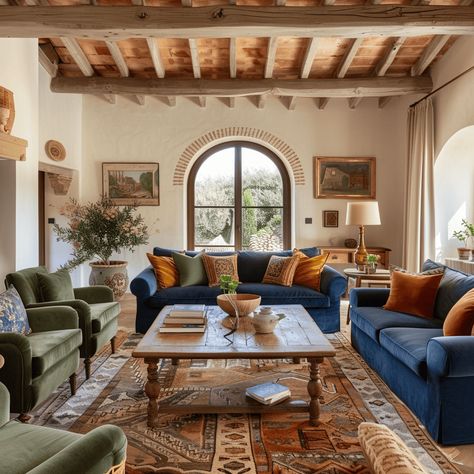 Mediterranean Villa Living Room, Rustic Mediterranean Decor Living Room, Mediterranean Beach House Living Room, Napa Interior Design, Meditterean Living Room Decor, Spanish Style Interior Design Living Room, Italian House Design Interiors, Mediterrean Homes Interiors Coastal, Meditarian Home