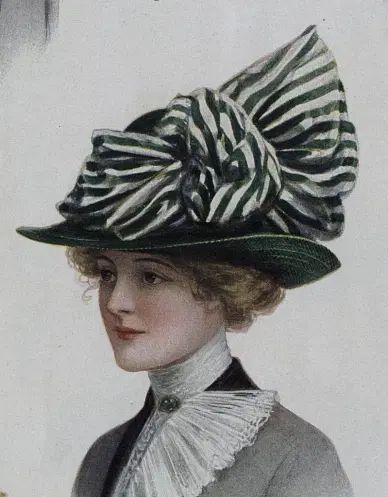 1910 Fashion Plate, Memento Mori Art, Journal March, Idda Van Munster, Edwardian Hat, Historical Hats, Fashion 1910, Rococo Art, Ladies Home Journal