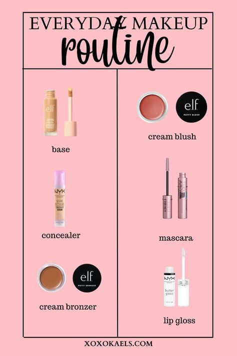 Elf Make Up, Enhancing Makeup Natural, No Makeup Makeup Steps, Natural Work Makeup, Simple Makeup Looks Natural Step By Step, Makeup For Work Everyday, Lazy Makeup Look, Simple Make Up Routine, Simple Work Makeup