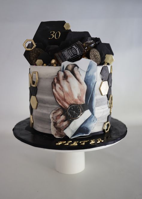 30th Birthday Cakes For Men, 29th Birthday Cakes, 35th Birthday Cakes, Cake Design For Men, Men's Cake, Wine Cake, Ocean Cakes, 40th Cake, Tiered Cakes Birthday