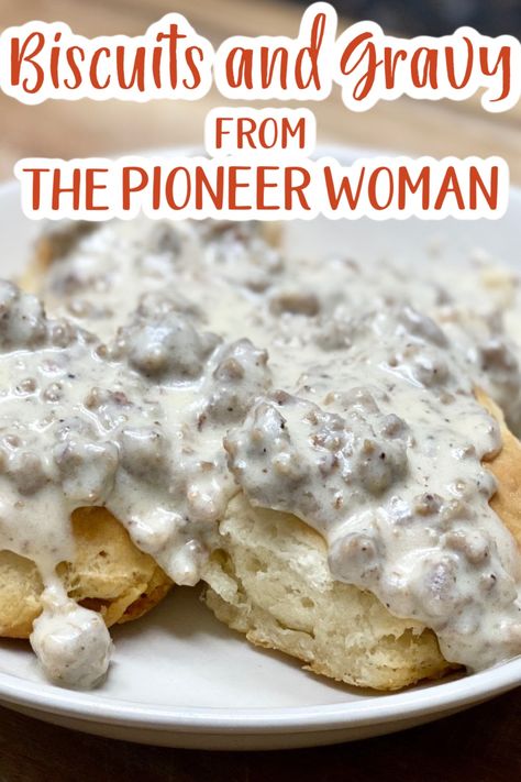 Essen, Pioneer Biscuits, Best Sausage Gravy Recipe, Pioneer Woman Recipes Dinner, Biscuit Gravy, Best Gravy Recipe, Recipes Biscuits, Comforting Breakfast, Biscuits And Sausage Gravy