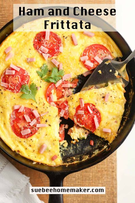 Egg Fritata, Ham And Cheese Frittata, Eggs And Veggies, Fritata Recipe, Egg White Recipes, Easy Ham, One Skillet Meals, Cheese Frittata, Silver Tequila