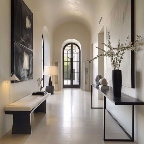 21+ Artistic and Functional Entrance Foyer Designs for Contemporary Living • 333+ Images • [ArtFacade] Modern Home Foyer Entrance, Best Foyer Design, Neo Classical Entrance Foyer, Open Plan Entrance Living Room, Entrance Hall Seating, Modern Colonial Entryway, Long Entry Hallway Ideas Modern, Functional Small Entryway, Entryway Layout Ideas