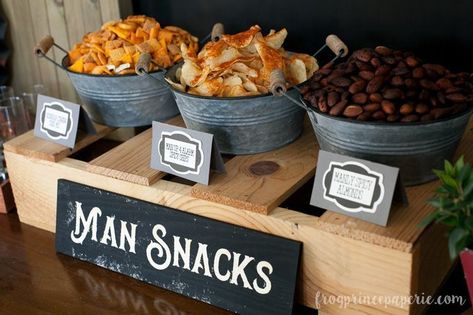 Squeaky Clean Bachelor Party Ideas with Cricut Man Snacks Parties, Vintage Party Decorations For Men, 50th Birthday Party Food For Men, Men’s Cakes Ideas, Food For Bachelor Party, Mens Birthday Party Food Ideas, Bachelor Party Snacks, Beer Party Food Ideas, Bourbon And Bbq Party