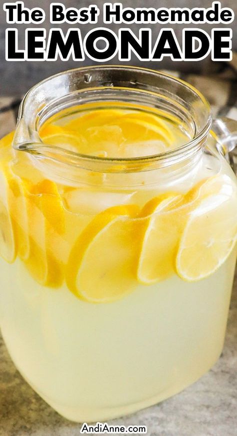 This homemade lemonade is made with freshly squeezed lemons and homemade syrup to deliver that classic lemonade flavor like no other. Homemade Lemonade With Simple Syrup, 5 Gallon Lemonade Recipe, Raising Canes Lemonade Recipe, Canes Lemonade Recipe, Hand Squeezed Lemonade, Homemade Lemonade Recipe Healthy, How To Make Fresh Lemonade, Best Lemonade Recipe Homemade, Homemade Lemonade Recipe Gallon