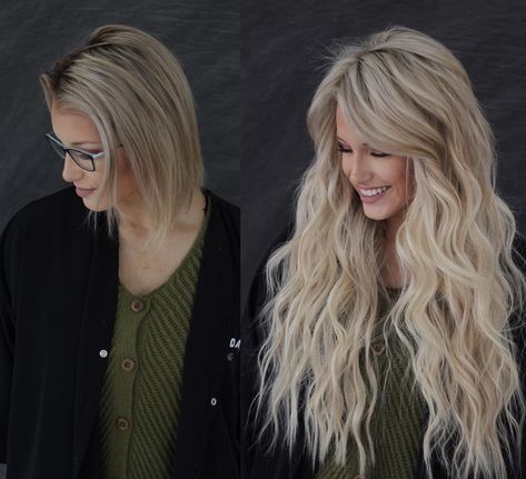 How To Curl Long Hair Extensions, Long Hair Extensions Styles Hairstyles, Extensions For Pixie Hair, Long Hair Extensions Styles, Long Extension Hairstyles, Short To Long Hair Extensions, Short Hair With Extensions, How To Style Hair With Extensions, Hairstyles With Extensions