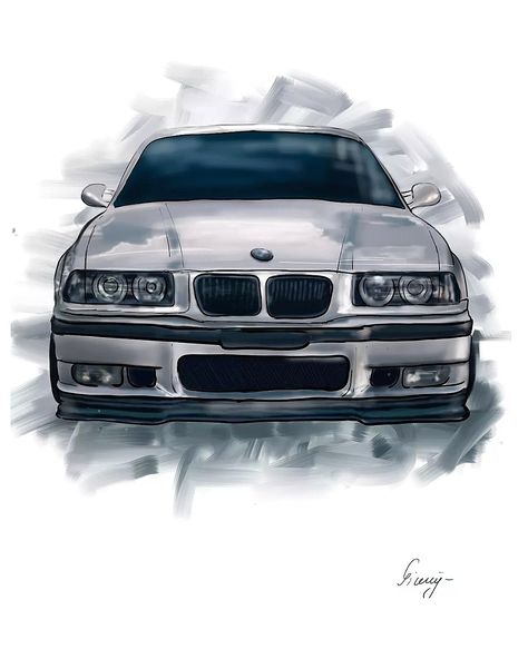 Digital drawing Bmw E30 Painting, E36 Bmw Drawing, E36 Drawing, Bmw E36 Drawing, E30 Drawing, Bmw Car Drawing, Bmw Painting, Bmw Drawing, E36 Sedan