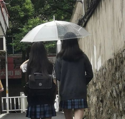 Walking, Two Girls, Umbrella, Japan