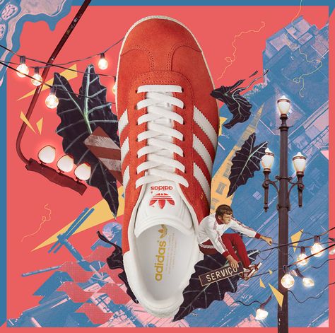 Advertising Collage, Adidas Poster, Adidas Art, Shoe Poster, Sneaker Posters, Adidas Design, Creative Shoes, Banner Ads Design, Collage Techniques