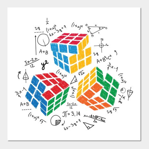 This math rubiks cube makes such a great gift for any Rubiks cube lovers. -- Choose from our vast selection of art prints and posters to match with your desired size to make the perfect print or poster. Pick your favorite: Movies, TV Shows, Art, and so much more! Available in mini, small, medium, large, and extra-large depending on the design. For men, women, and children. Perfect for decoration. Rubix Cube Illustration, Rubiks Cube Illustration, Rubik Cube Art, Math Poster Making, Math Poster Making Drawing, Math Poster Design Ideas, Rubix Cube Party, Rubiks Cube Drawing, Physics Painting