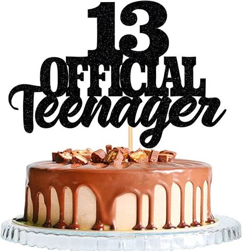Design:This official teenager design cake topper is a perfect decoration on the 13th birthday party. It will definitely surprise everyone on the party.Adding more cheers and exciting on the party. Official Teenager Cake, 13th Birthday Cake, 13th Birthday Party, 30 Cake, 13 Birthday Cake, First Birthday Party Decorations, Design Cake, 13th Birthday Parties, Birthday Party For Teens