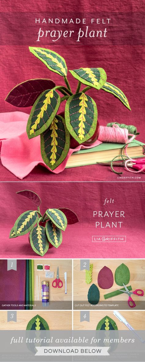 Felt Grass Ideas, Felt Plant Ornament, Felt Potted Plant, Plant Sewing Pattern, Diy Felt Plants, Felt Plants Pattern, Fabric Plants Diy, Felt Plants Diy, Diy Felt Decor